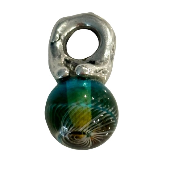 Trollbeads Retired Autumn Glass Bead on Sterling Silver Twig - Picture 2 of 4